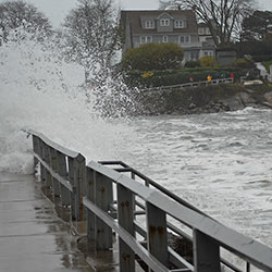 Most Earth scientists agree that future sea levels will rise at a greater pace than during the last 50 years. Coastal communities will suffer the most, as flooding from rising water levels will force millions of people out of their homes. Pictured: flooding in Marblehead, MA, caused by Hurricane Sandy on October 29, 2012. | Credit: The Berkes