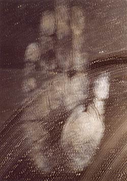 The handprint of Maitreya manifested in 2001 on a mirror in Barcelona, Spain. By placing your hand over the photo, or simply looking at it, Maitreya's healing can be invoked.