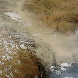 Dust storms in the Gobi Desert